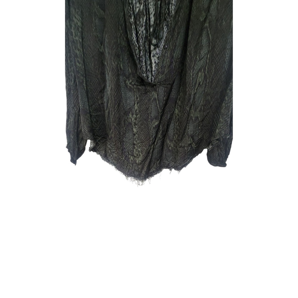 OLIVACEOUS‎ Womens Snake Print Lace Up Peasant Blouse Top M - Picture 2 of 7